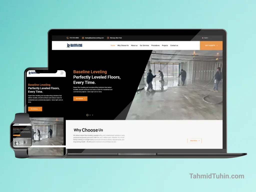 Baseline Leveling Construction Website Design
